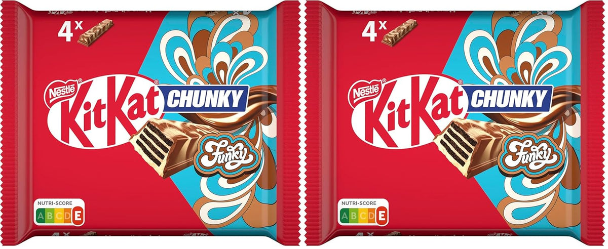 Nestlé Chunky Funky Gaufrette croustillante au chocolat au lait Multi Pack 2 Pack (4 x 40 g chacun)