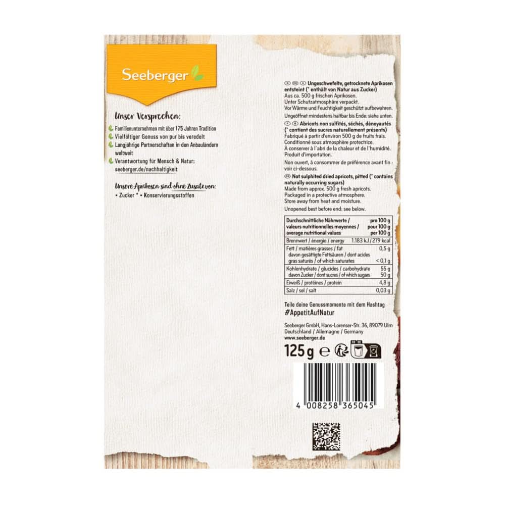 Seeberger Caise uscate netratate, cu aromă dulce-fructată - fără zahăr adăugat, 13 x 125 grame Produse deshidratate Naty Shop