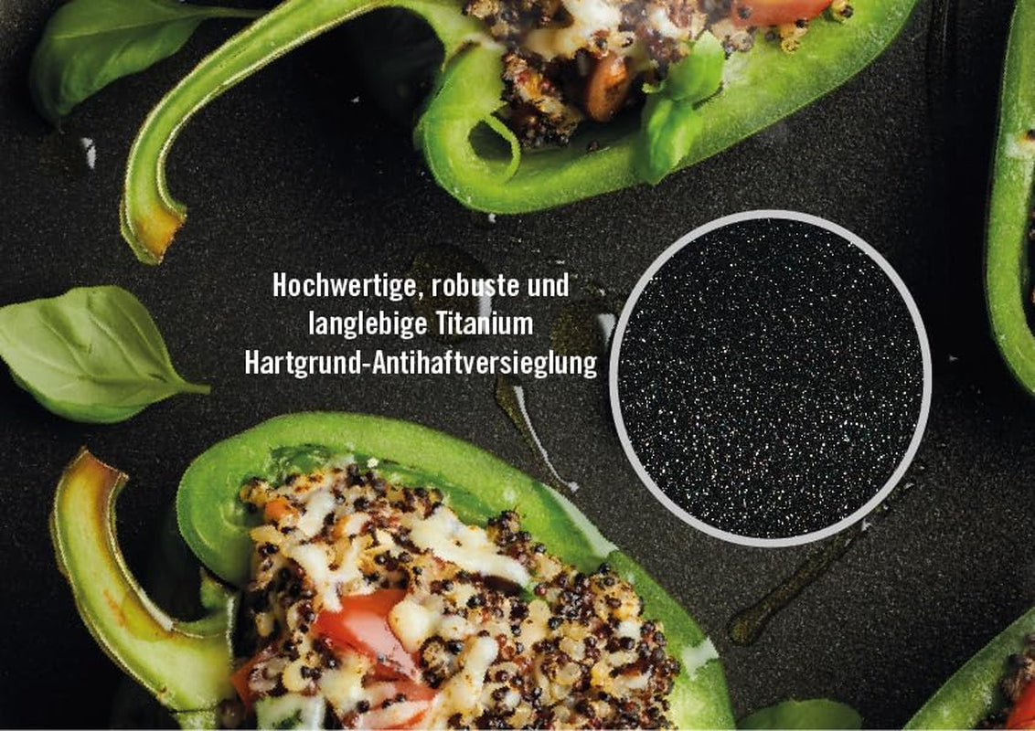 Woll Nowo Titanium Kasserole - Induktiv -, Ø 32 Cm, 8 Cm Hoch, 5.5 Liter, Mit 2 Seitengriffen - Geeignet Für Alle Herdarten Moules et plaques pour la cuisson Naty Shop