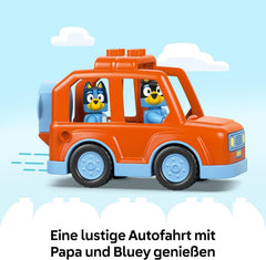 LEGO DUPLO Bluey: Ausflug zur Eisdiele mit Bluey - Lernspielzeug für Kleinkinder - Mit Spielzeug Auto und 2 Minifiguren - Geschenk für Mädchen & Jungen ab 2 Jahren - 10458