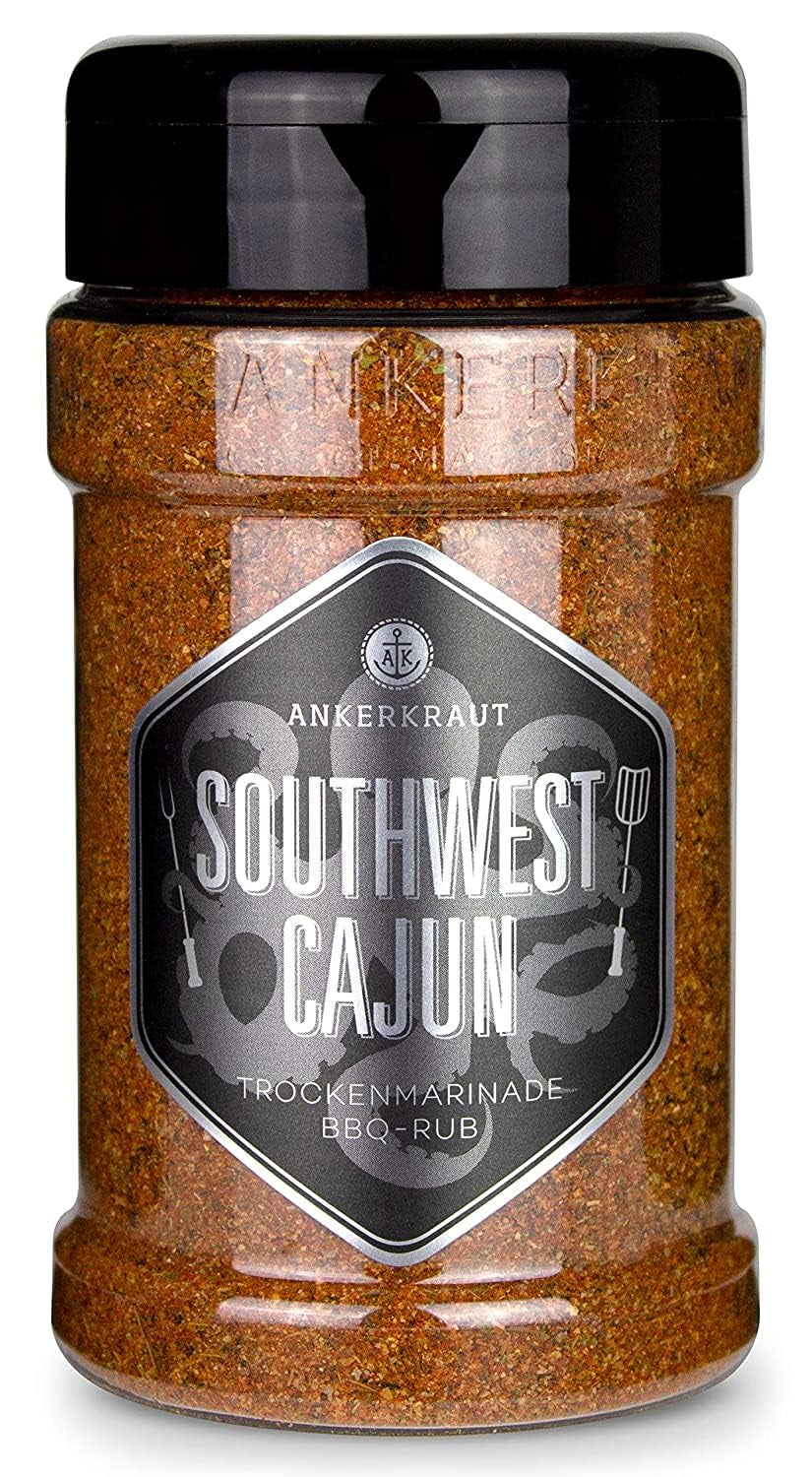 Ankerkraut Southwest Cajun, BBQ Rub Gewürzmischung zum Zubereiten von Gumbos et Jambalaya Gerichten, 170g en Streuer