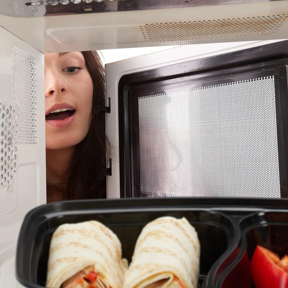 Boîtes de préparation de repas Relaxdays, lot de 10, 2 compartiments, résistantes au micro-ondes, 800 ml, boîte alimentaire en plastique avec couvercle, boîtes de conservation noires Naty Shop