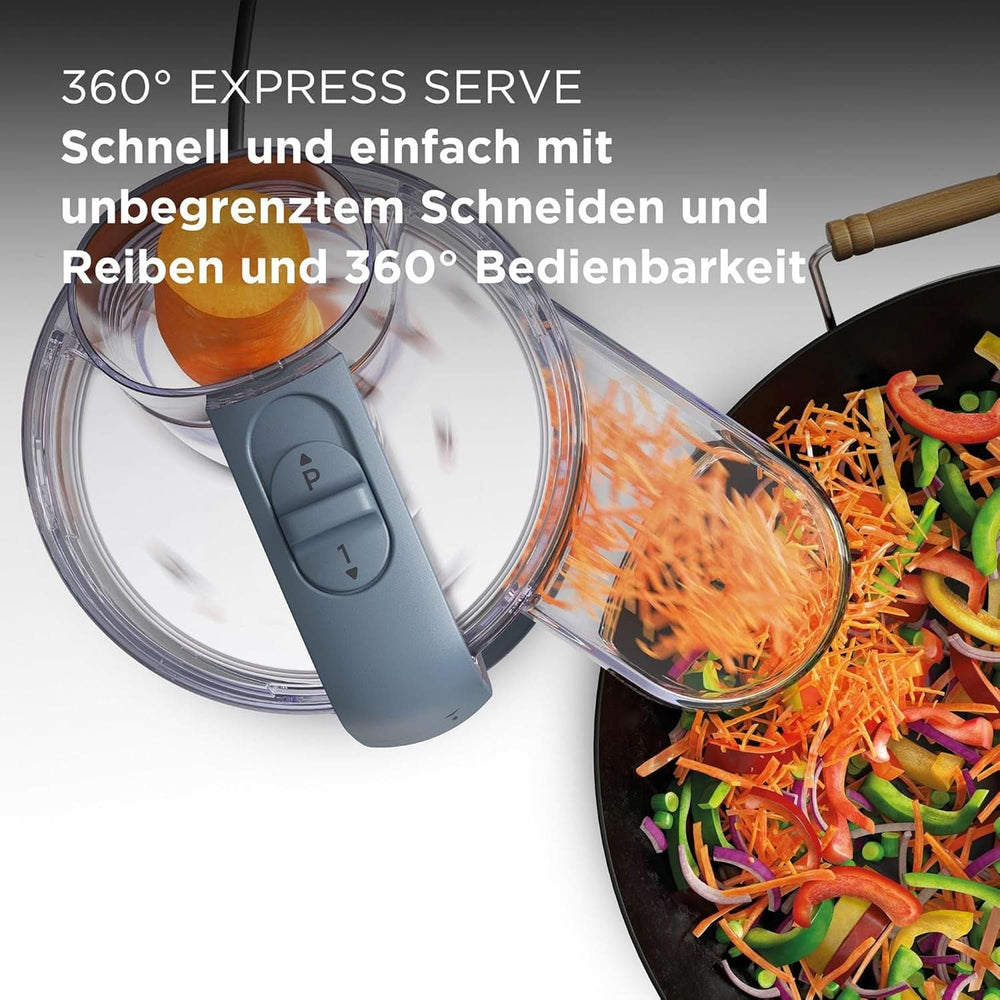 Kenwood Multipro Go FDP22.130GY, Machine de Cuisine Kompakt Nur 30Cm Hoch, Zum Schneiden, Reiben, Pürieren Und Teig Kneten, Express-Serve, 1,3 L Arbeitsbehälter, 650 W, Blau Mother and Child Naty Shop