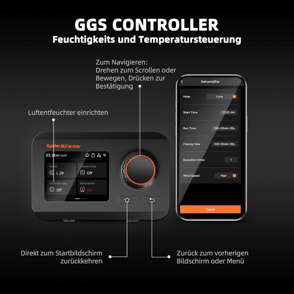 SPIDER FARMER Déshumidificateur pour plantes 12 L avec contrôle de l'humidité, contrôle par application, fonction minuterie 24 heures pour tentes de culture, déshumidificateur électrique pour jardins intérieurs, appartements et sous-sols