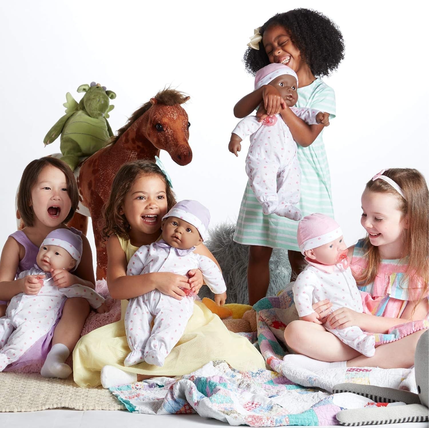 JC Toys La Baby Puppe, 51 cm, weicher und waschbarer Körper, magische Flasche und Schnuller, Blau, entworfen in Spanien, ab 2 Jahren