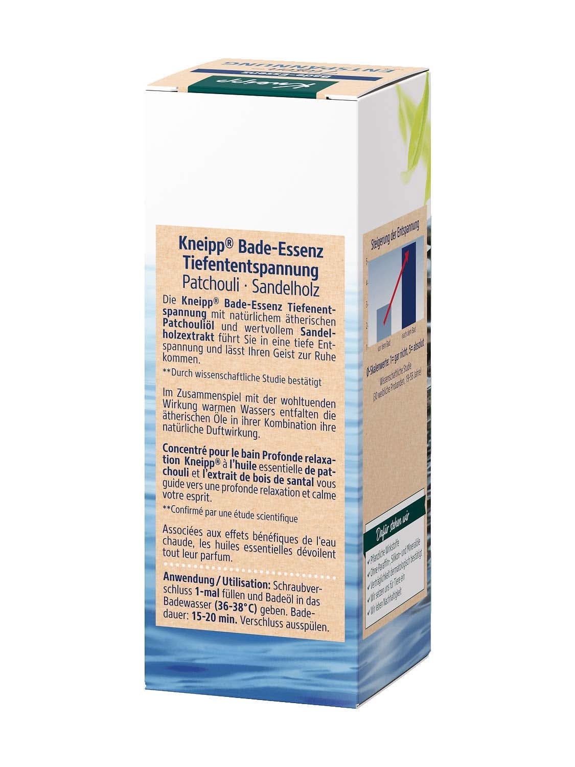 Kneipp , ulei de baie cu ulei esențial natural de patchouli și extract de lemn de santal pentru relaxare profundă și calmare, 100ml Naty Shop
