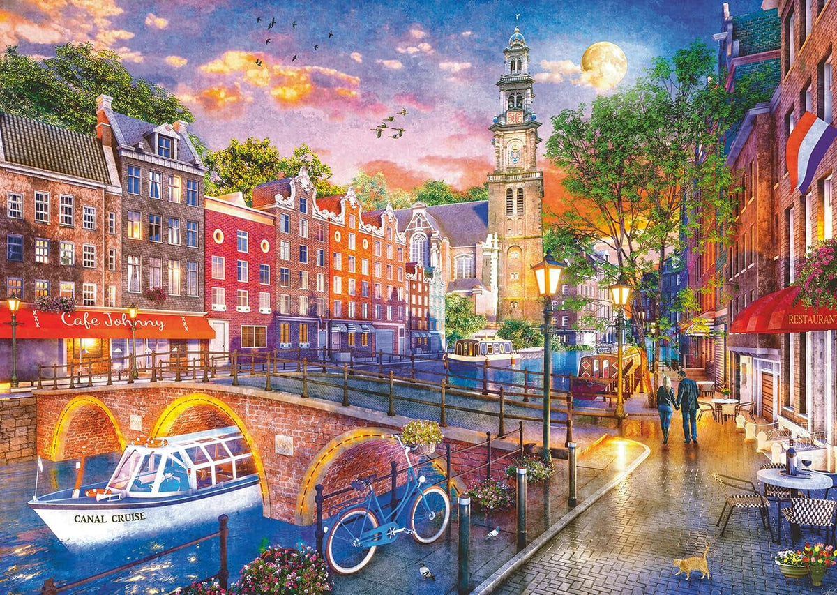 Ravensburger Puzzle 12000884 Sunset Amsterdam - Puzzle 1000 pièces pour adultes à partir de 14 ans Puzzle Naty Shop Nouveau Design