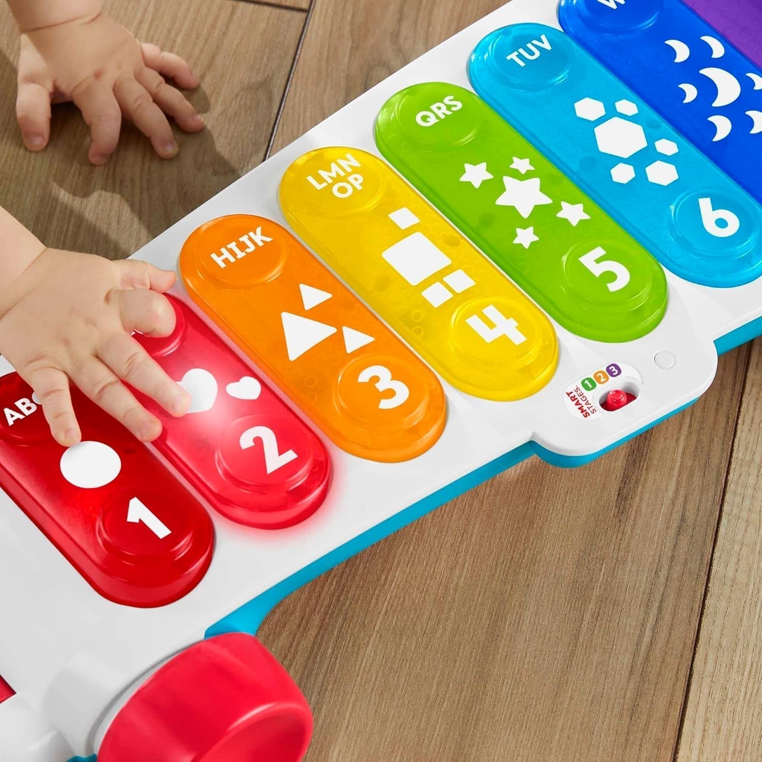 Fisher-Price Xylophone géant lumineux - instrument de musique électronique à accompagner de chansons à contenu pédagogique, pour enfants, tout-petits à partir de 9 mois, multicolore, version : français, HJK40 Jucarii Bebe Naty Shop