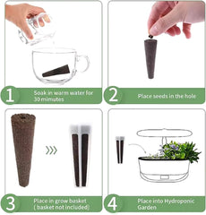 50 éponges de culture de remplacement, tubes d'établissement de semences, bouchons d'éponge de culture de racines, kits de culture hydroponique pour systèmes de culture hydroponique, culture hydroponique d'intérieur, jardin