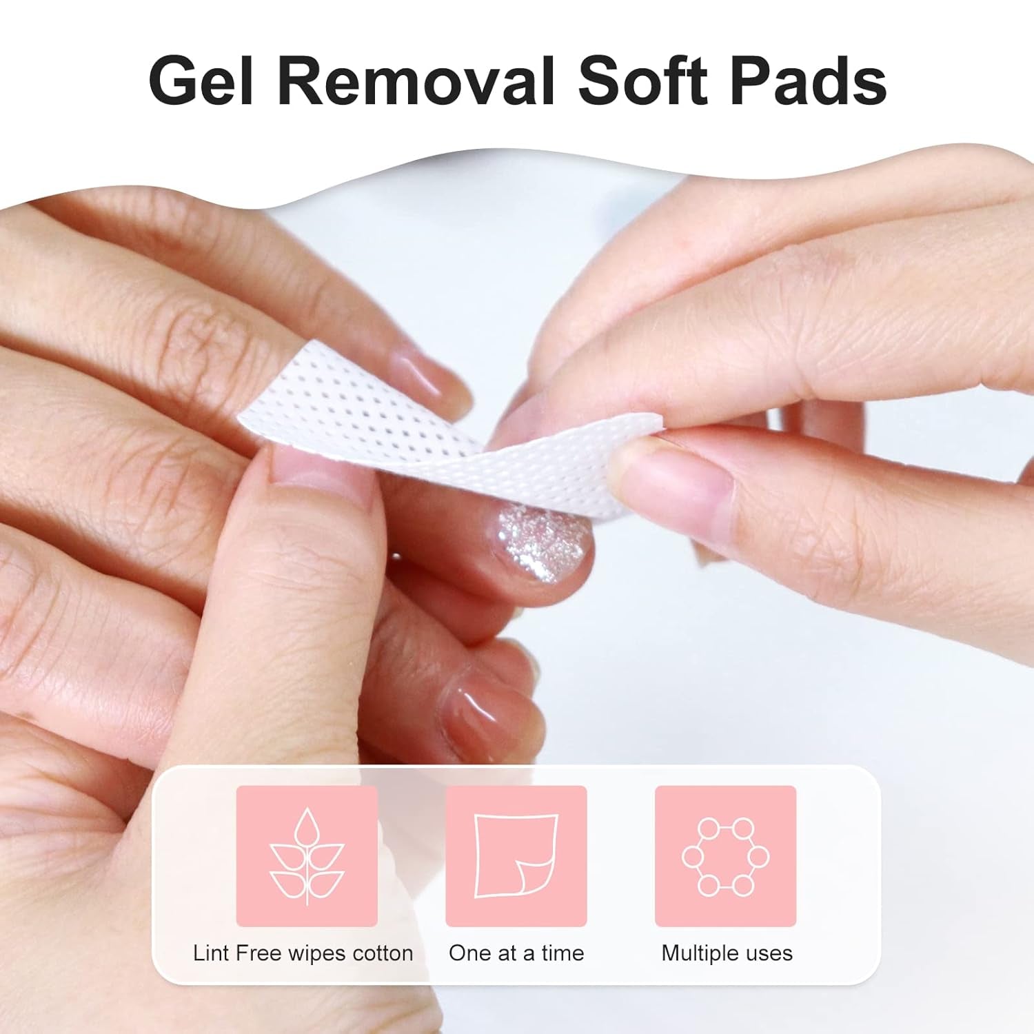 Qufiiry 300 Stück Fusselfreie Nageltücher, Lingettes pour ongles non pelucheuses, Fusselfrei Nagel Wattepads, Nagel Wischtücher Für Cleaner Gelnägel Nagellackentferner Wattepads Nail Wipes Pads