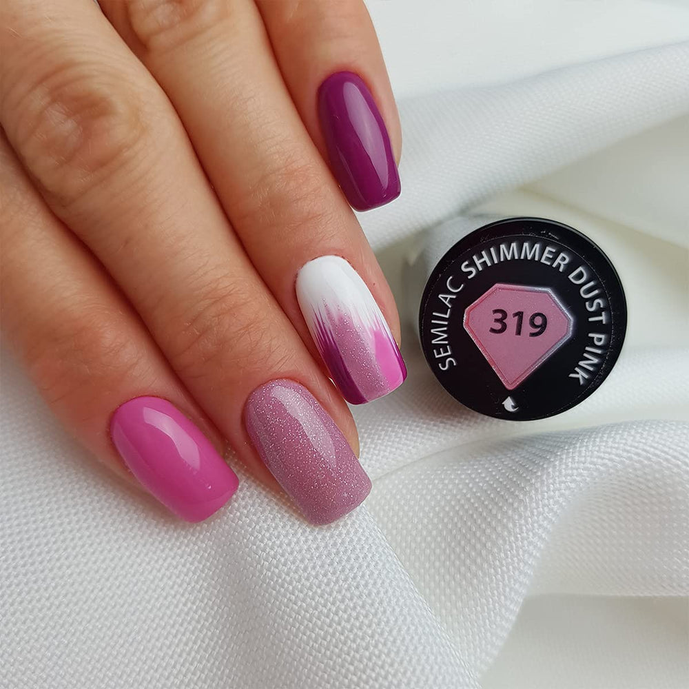 Vernis à ongles UV Semilac Hybrid 319 Shimmer Dust Pink 7ml