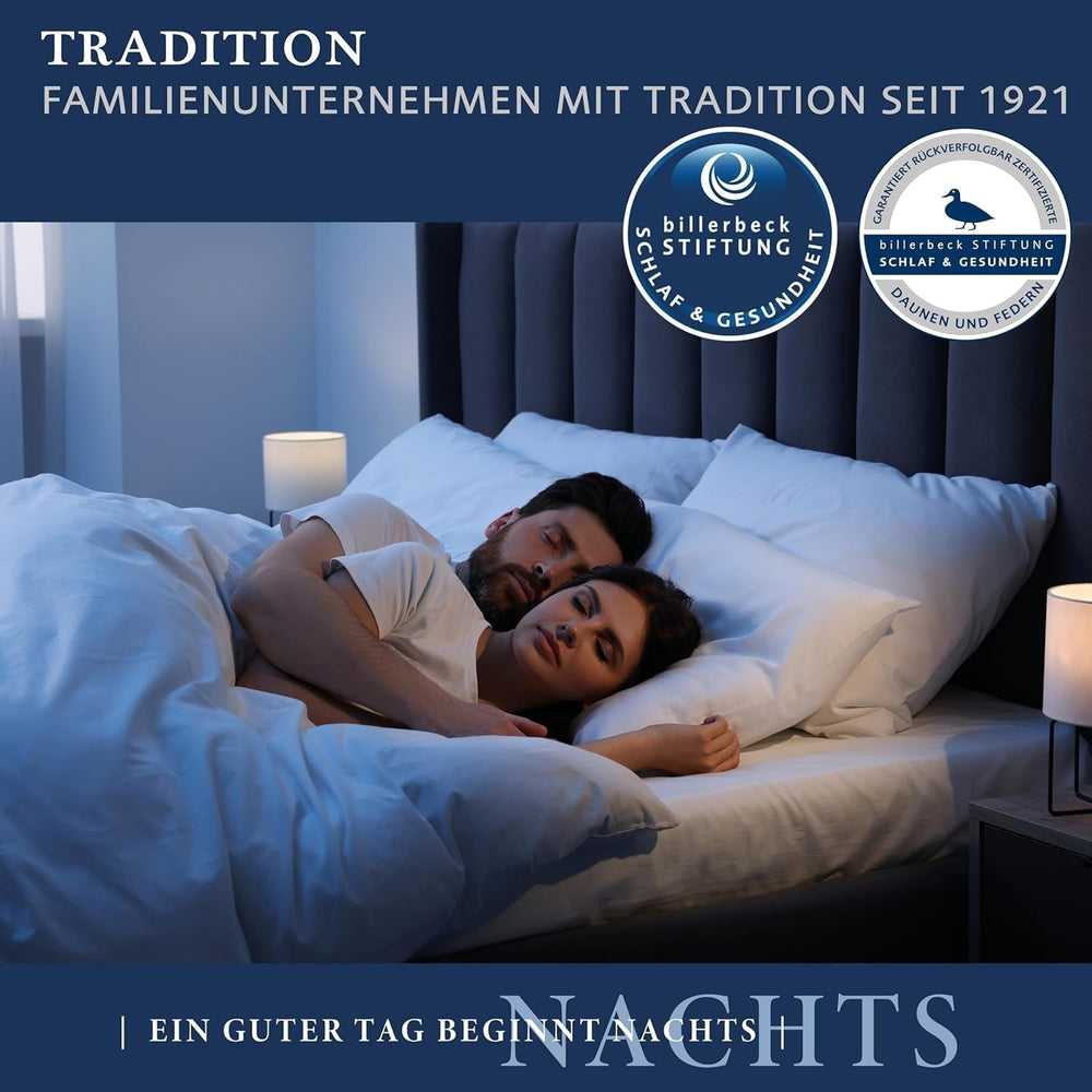 Billerbeck 5452280006 Oreiller en duvet S 03, environ 80 x 80 cm, blanc, 1 pièce (1 paquet) Naty Shop Oreillers standards