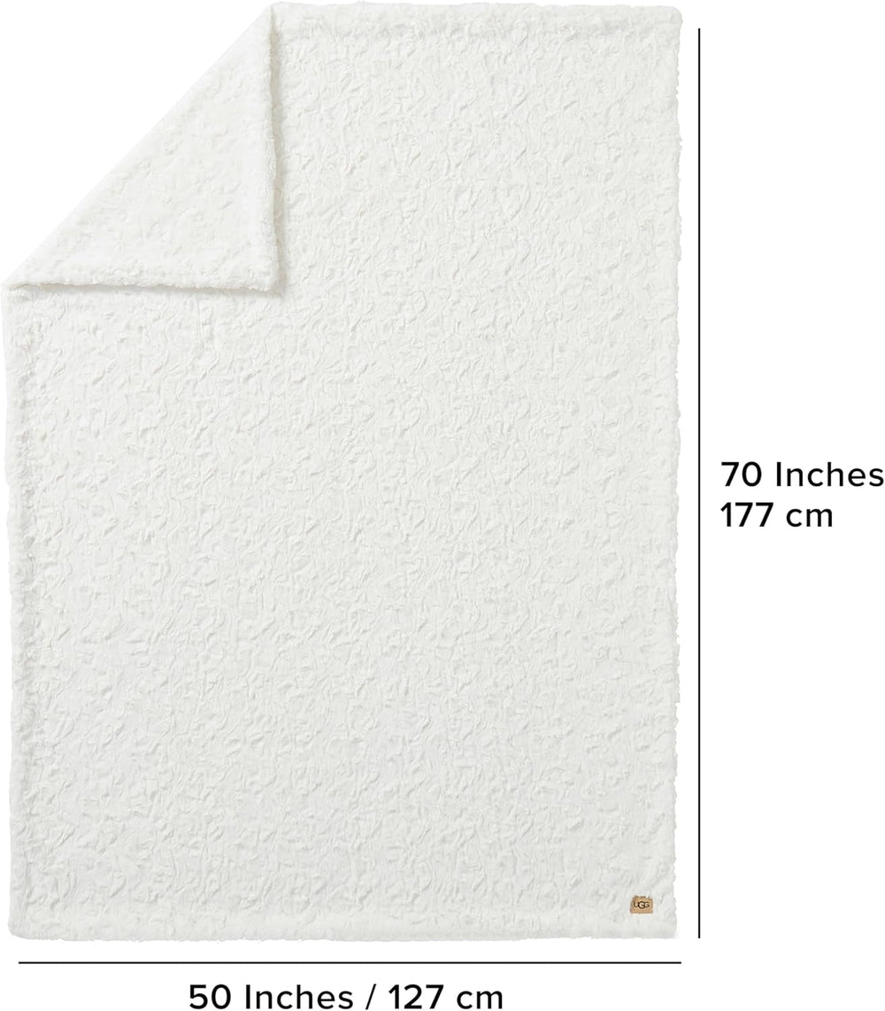 UGG Adalee 10483 Couverture douce en fausse fourrure, réversible, luxueuse, confortable, moelleuse, moelleuse, style hôtel, bohème, décoration de la maison, couvertures douces, luxueuses et confortables pour canapé, 178 x 127 cm, lits et couvertures UGG