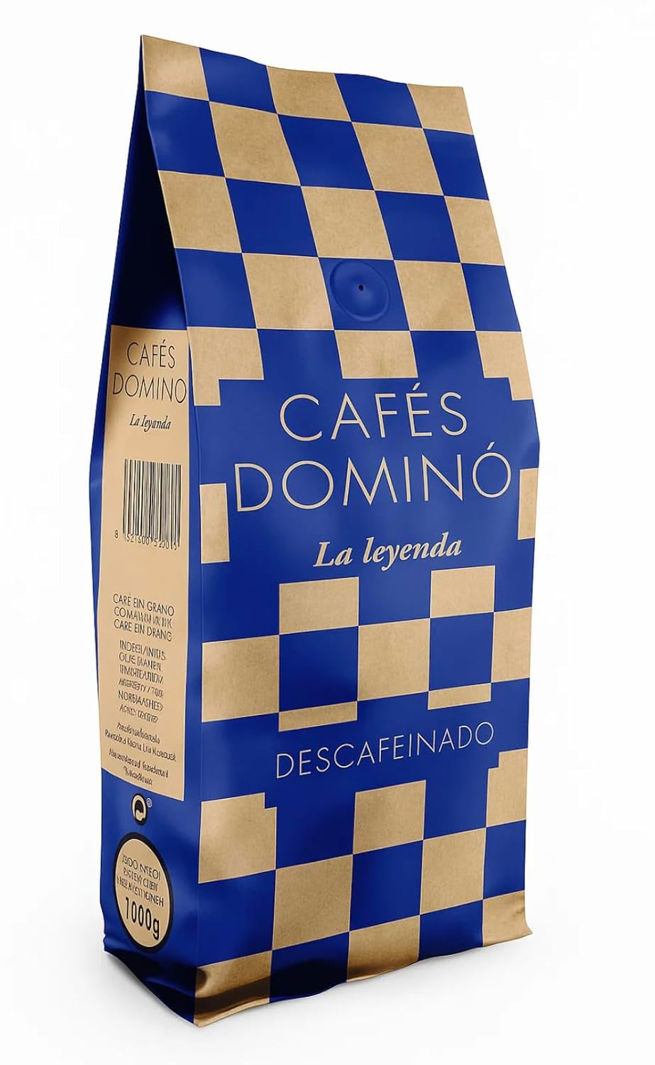 Grains de café décaféinés. Grains de café torréfiés naturellement. Café en grains décaféiné 1 kg. Origine : Brésil. Café 100% Arabica issu des meilleures récoltes d'Amérique du Sud.