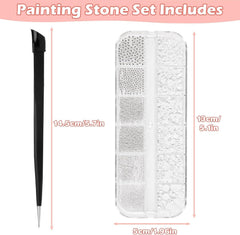 2 boîtes de strass pour Nail Art, avec pinces à épiler, perles à dos plat, breloques pour ongles, avec strass, perles en acier inoxydable pour décoration de ongles