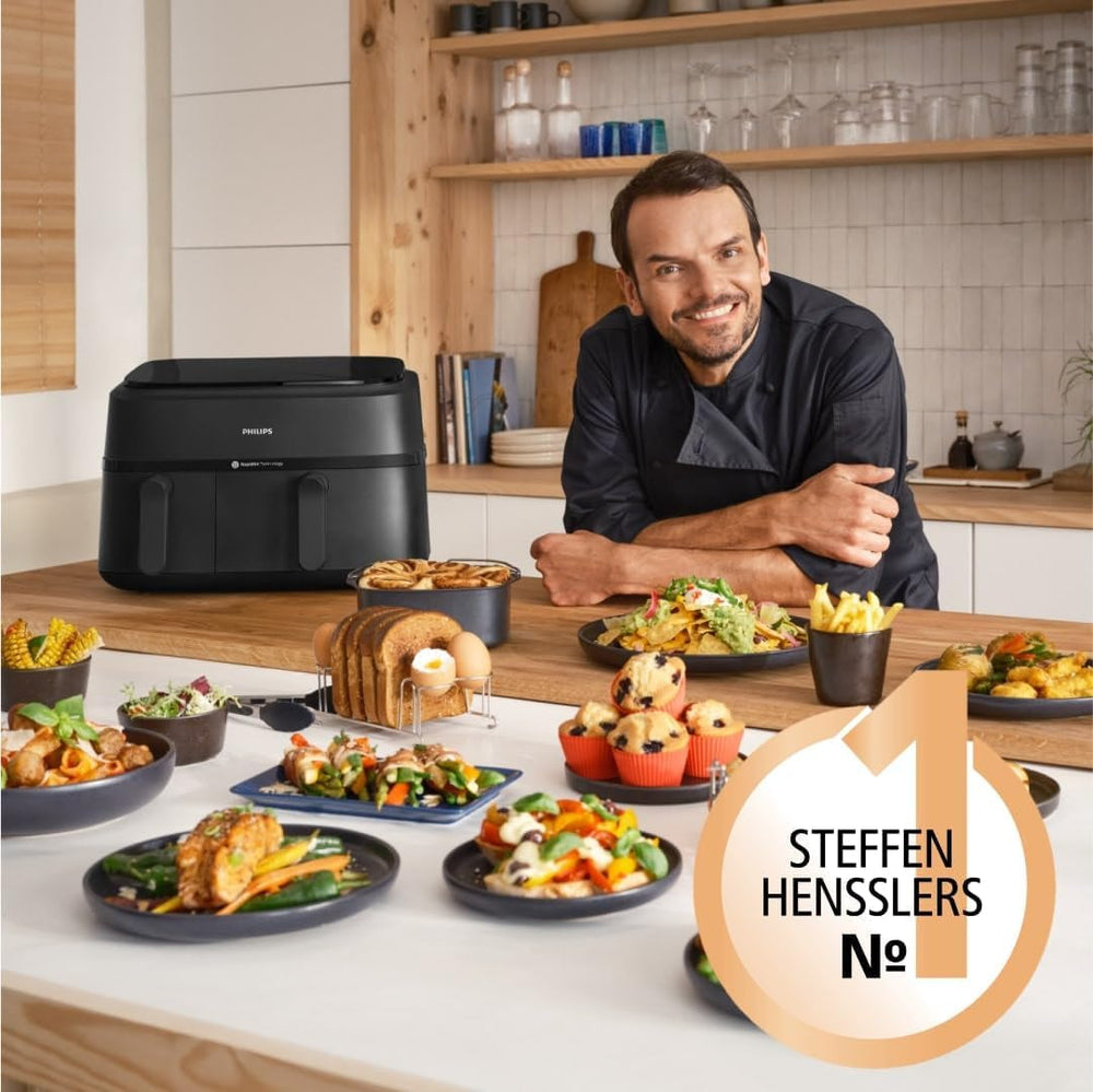 Philips Airfryer à double panier série 3000 avec ensemble petit-déjeuner, 9 litres, 2 tiroirs Appareils électroménagers Naty Shop