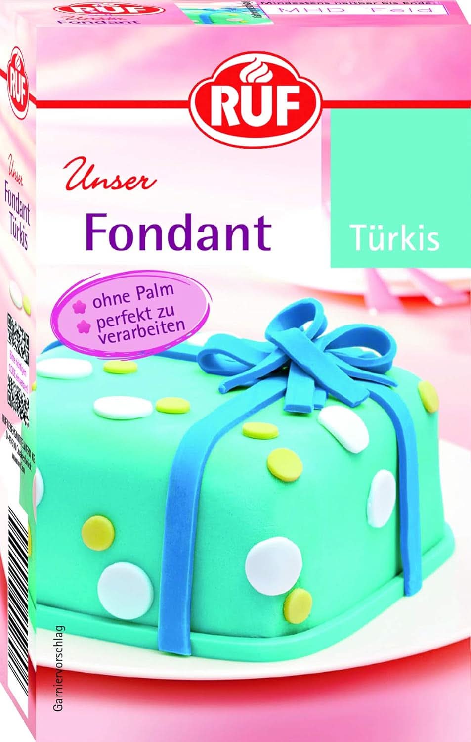 RUF Fondant, potrivit pentru modelarea figurilor, florilor și literelor, 250 grame Glazuri si Decor Naty Shop Turcoaz 250 grame