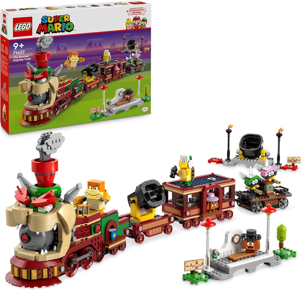 LEGO Super Mario Express Bowser Train Kids Adventure Playset avec Hammer Brother 2 Gumbas et 2 Paracrectures Cadeau Nintendo pour garçons filles joueurs 71437 Ensembles de construction Besuche den LEGO-Store Default Title