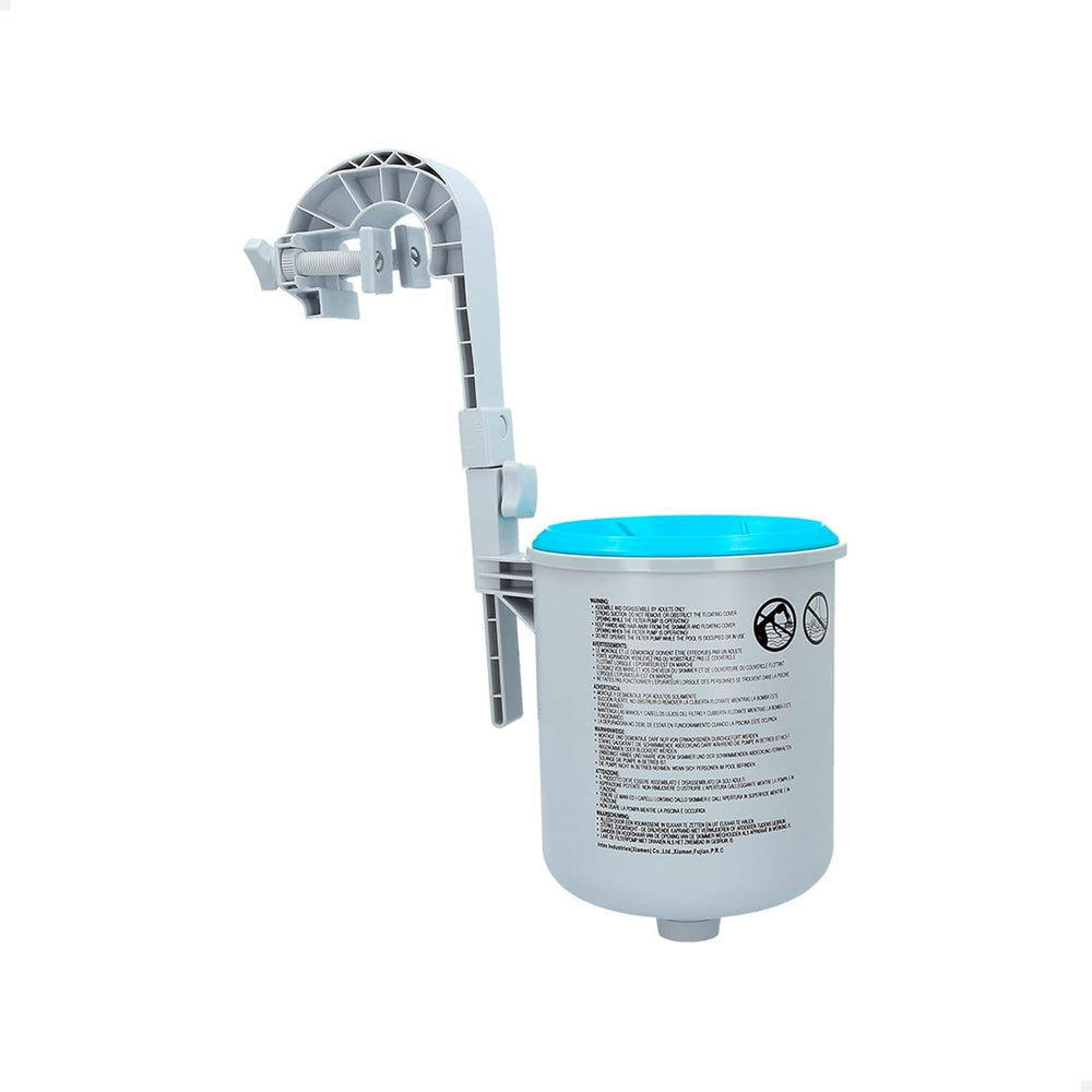 Piscină dreptunghiulară - Piscină supraterană - 300 x 200 x 75 cm, Albastră și Skimmer de suprafață - Skimmer de suprafață Deluxe montat pe perete - Skimmer suspendat, Gri