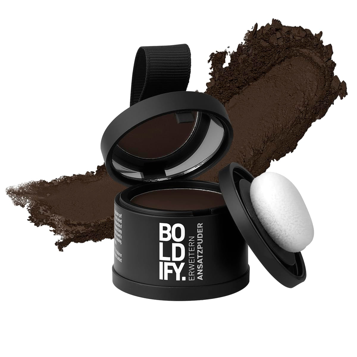 BOLDIFY Root Powder 4g - Correcteur de cheveux épaississant pour femmes et hommes 48h Couverture grise Maquillage imperméable pour dissimuler les racines (Noir) Naty Shop Teinture capillaire Brun foncé 4G (1 paquet)