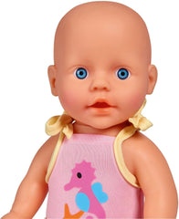 Simba 105030172 - Poupée de bain nouveau-né, poupée en vinyle en maillot de bain avec lunettes de natation, 30 cm, poupée, 3 ans et plus Poupées Naty Shop