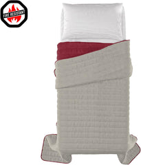 Couverture d'été en lin italien, ignifugé, microfibre, bicolore, bordeaux/gris clair, 170 X 270 cm Couettes et couettes Naty Shop