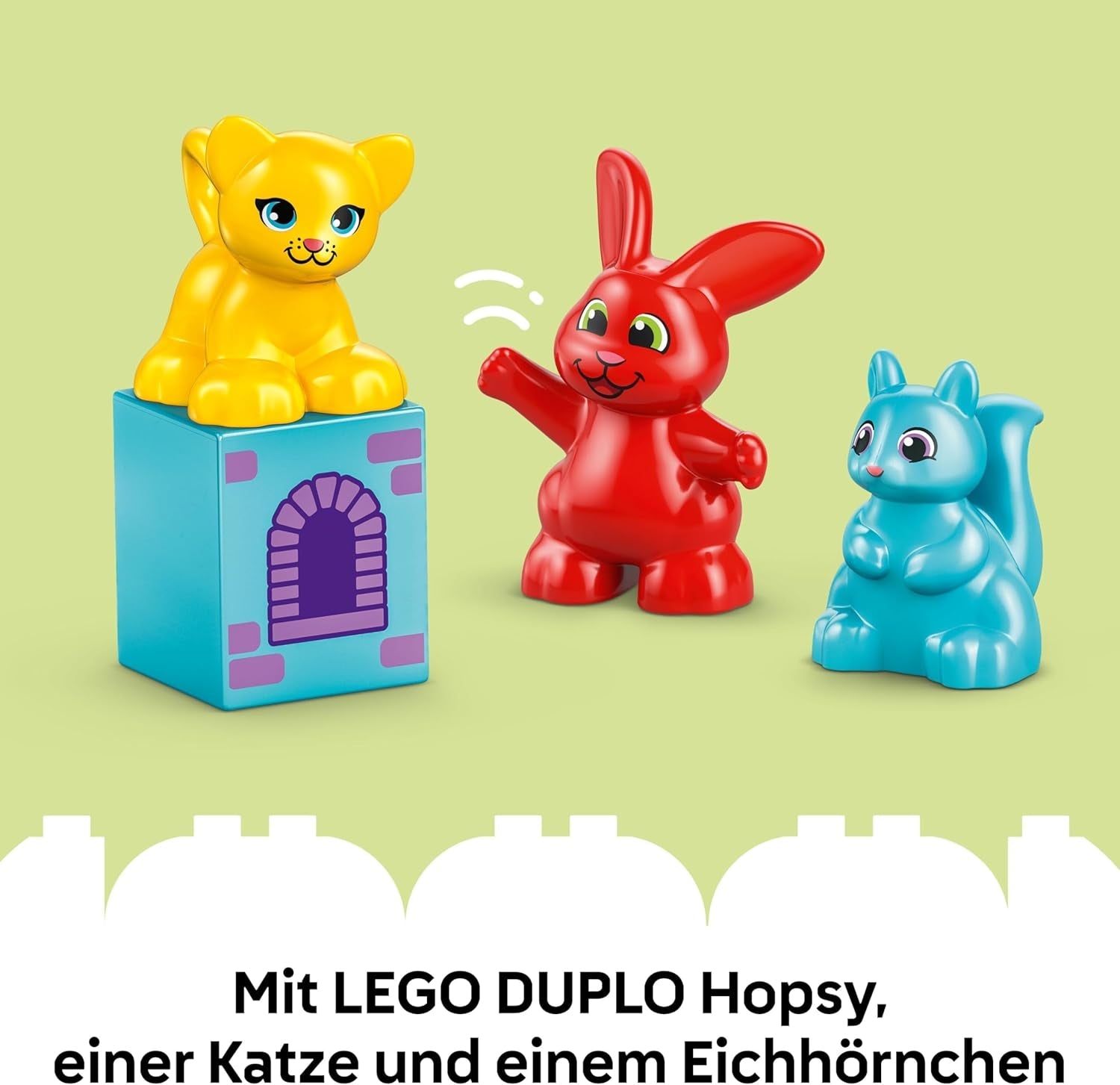LEGO DUPLO Hopsys Burgspiel - Lernspielzeug zur Förderung der Motorik für Kleinkinder - 3 Tierfiguren, Spielzeugschloss & Brettspiel mit Drehscheibe - Geschenk für Mädchen & Jungen ab 3 Jahren - 10450