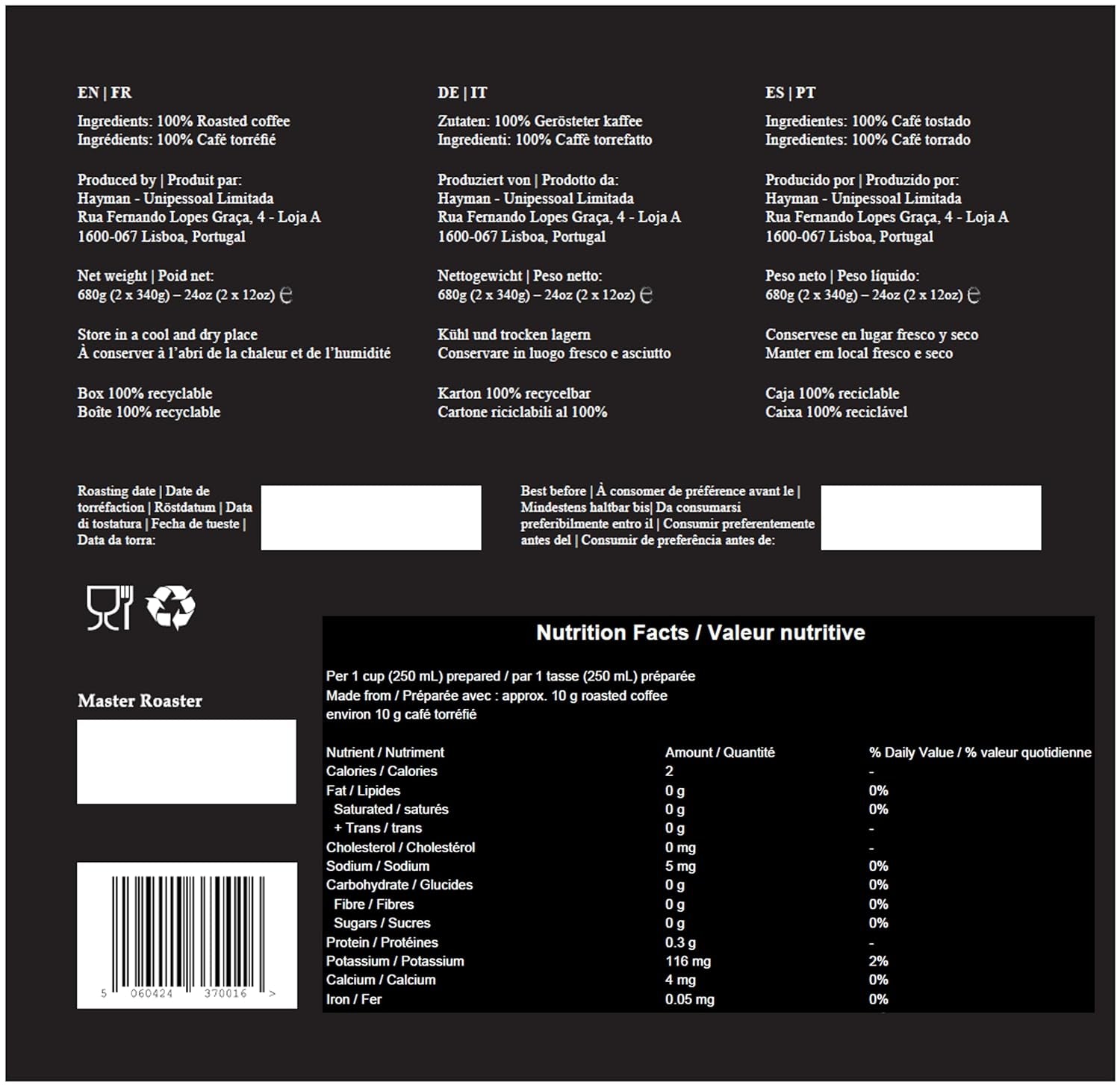 100% Manos Juntas Kaffee aus Kolombien - Geröstete Bohnen | Café-rosé : Mittlere, Anzahl von Einheiten : 1 x 340g/12oz