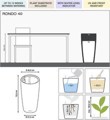 LECHUZA RONDO Premium 40 alb lucios 15740