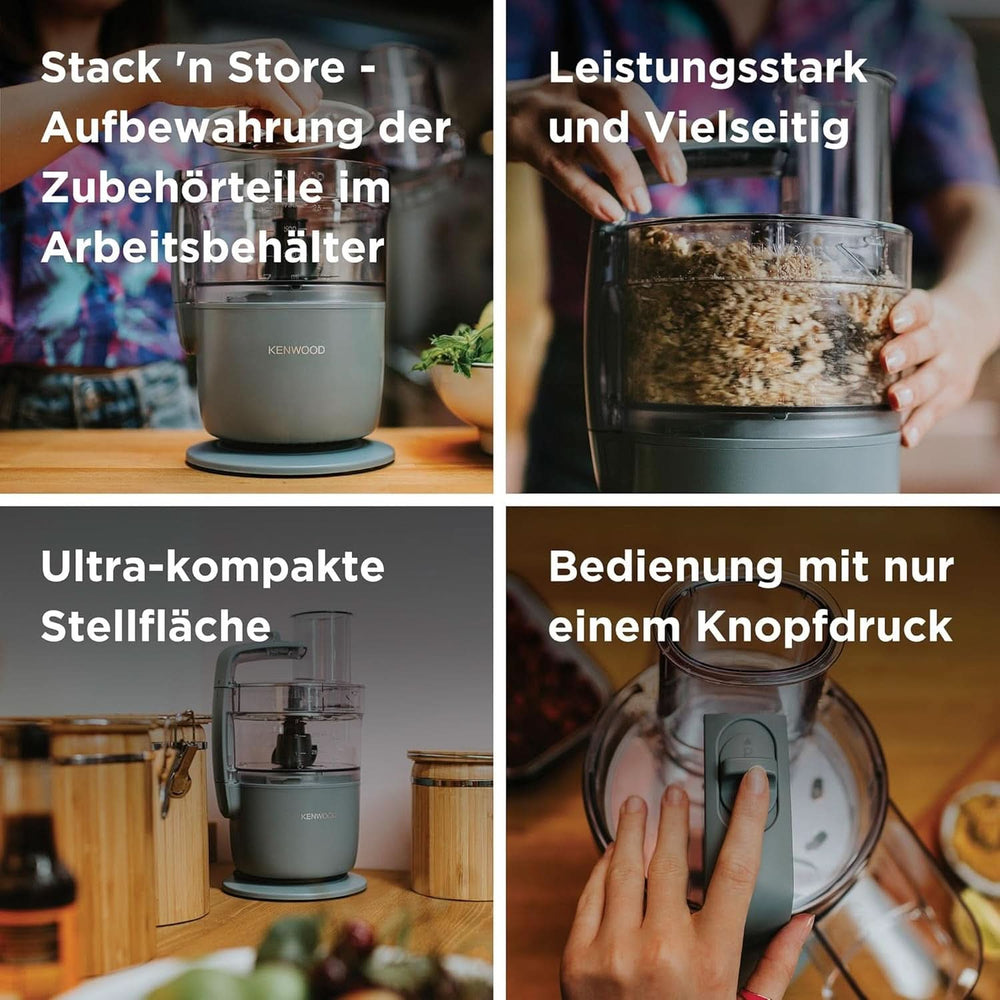 Kenwood Multipro Go FDP22.130GY, Machine de Cuisine Kompakt Nur 30Cm Hoch, Zum Schneiden, Reiben, Pürieren Und Teig Kneten, Express-Serve, 1,3 L Arbeitsbehälter, 650 W, Blau Mother and Child Naty Shop