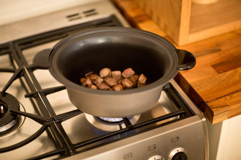 Russell Hobbs Mijoteuse, 3,5 litres antiadhésif, acier inoxydable, 3 réglages de température et fonction maintien au chaud, mijoteuse 160 W Naty Shop