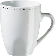 Mäser Fadilla Series Service de table combiné 42 pièces en porcelaine pour 6 personnes Blanc Noir Gris