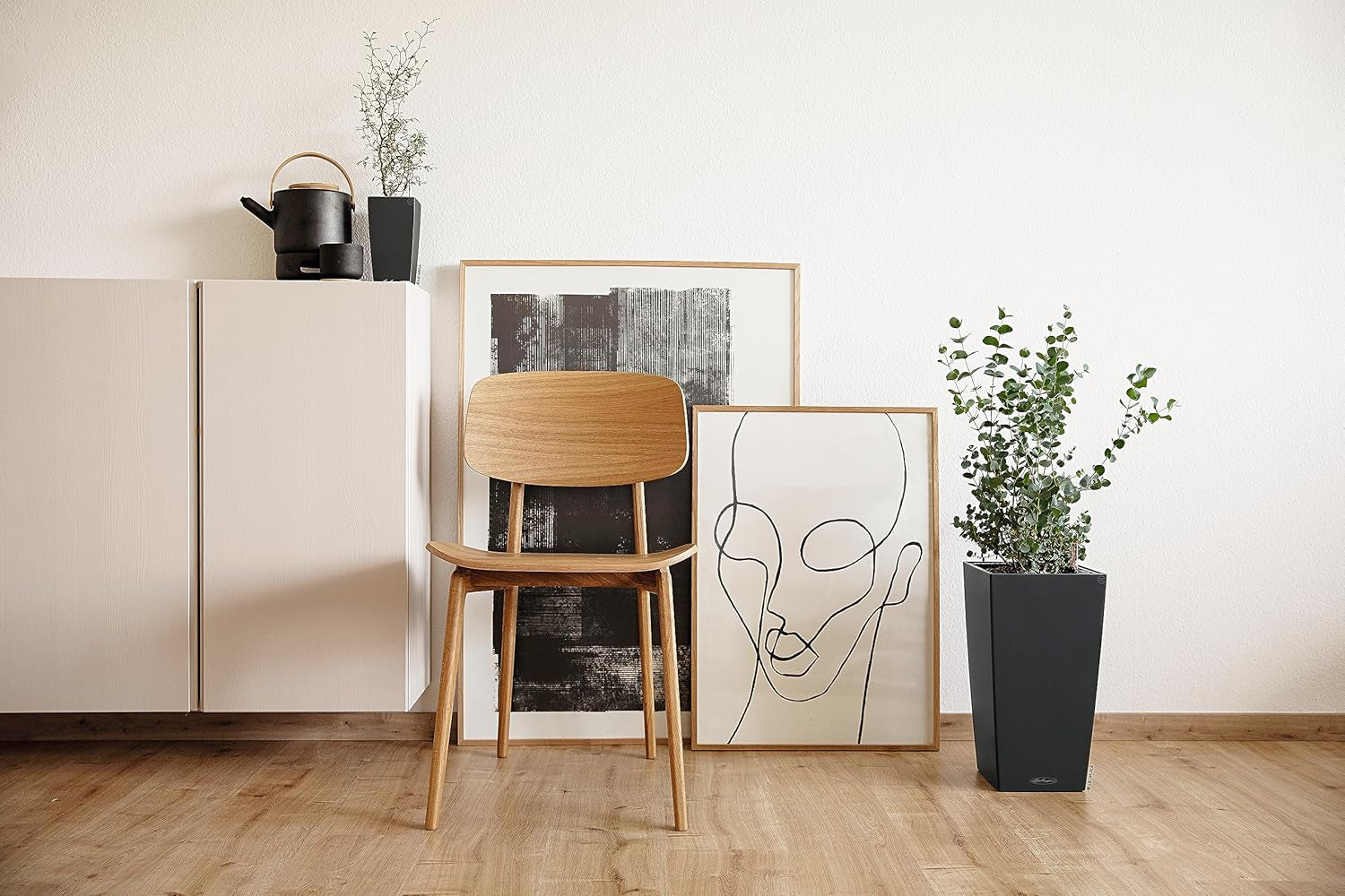 LECHUZA CUBICO Couleur 30 gris ardoise 13138, 29,5x29,5x56,5 cm