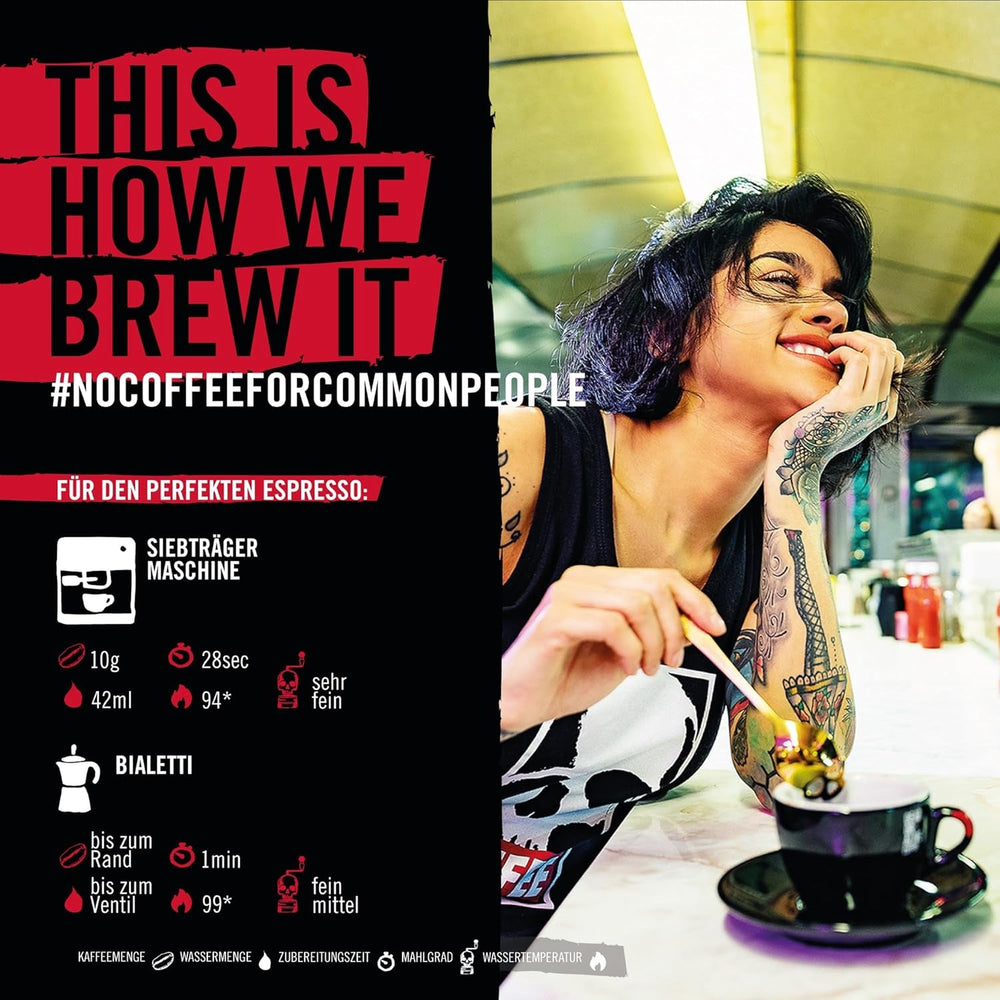 DEAD OR ALIVE Espresso No3 - Starke Espressobohnen 1kg - 100% Robusta - Kaffeebohnen für Kaffeevollautomat und Espressomaschine - Ganze Bohnen mit viel Koffein aus Italien - Coffee Beans