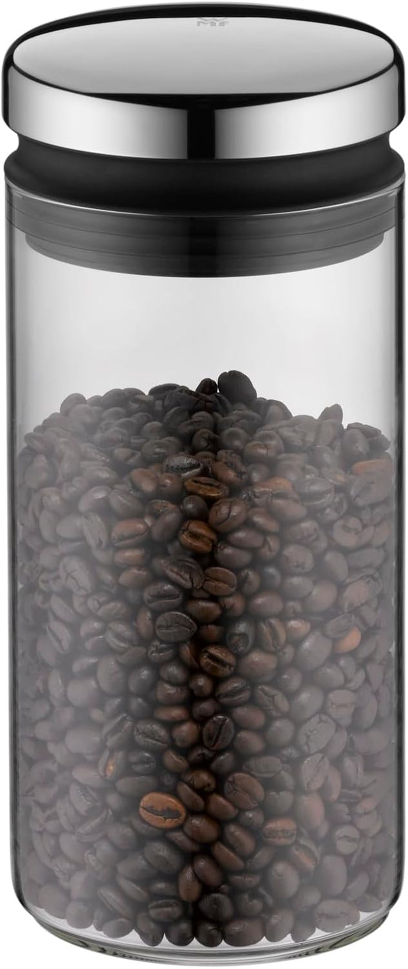 WMF Depot Bocal de Conservation en Verre 1 L, Hauteur 21,5 cm, Bocal de Conservation avec Couvercle, Récipient à Grains de Café, Pot de Céréales, Bocal de Conservation des Aliments avec Large Ouverture de Remplissage (Lot de 4) Boîtes de Conservation des Aliments Naty Shop