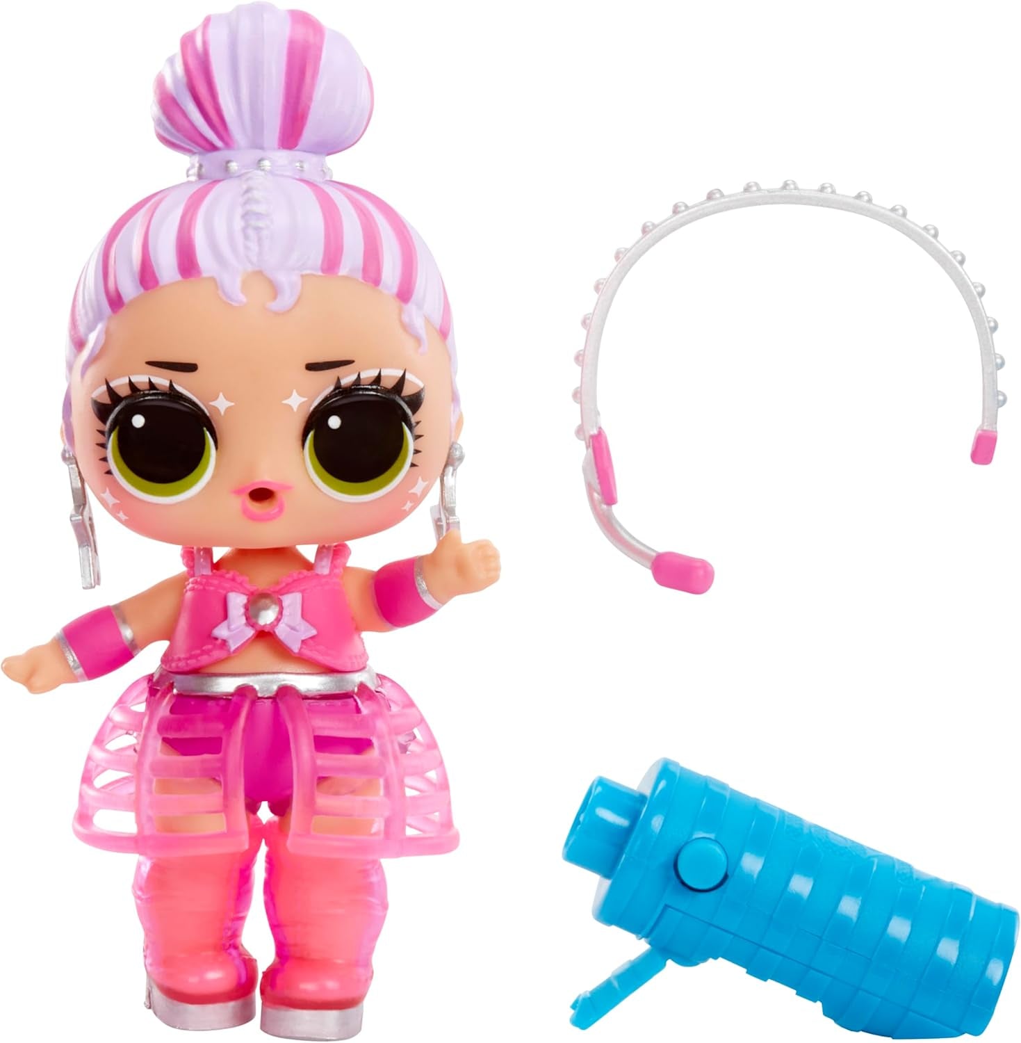 L.O.L. Surprendre! Neon Pop Stars Tots - 1 poupée surprise magique à lumière noire, emballage aveugle, 7 poupées à collectionner, chacune avec des autocollants et des accessoires néon, cadeau pour les enfants à partir de 4 ans Naty Shop Dolls