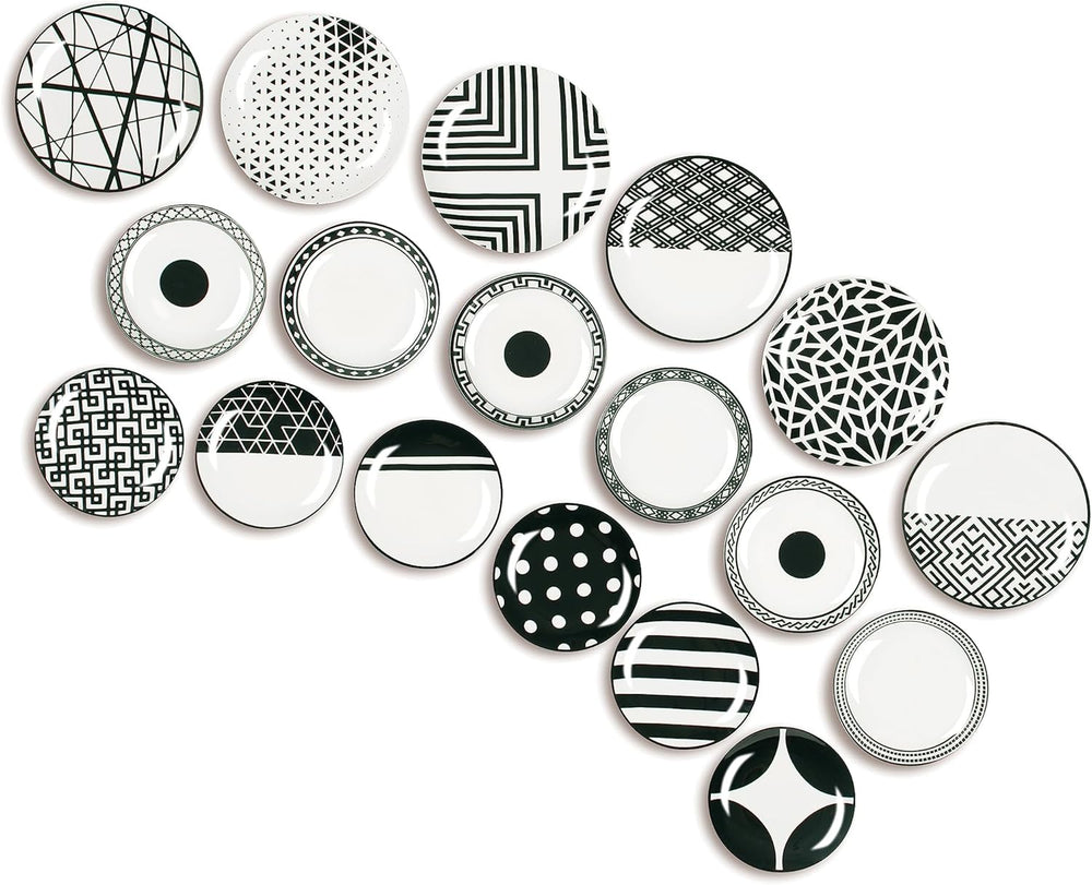 Excelsa Emily service de vaisselle, porcelaine, blanc/noir, 18 pièces