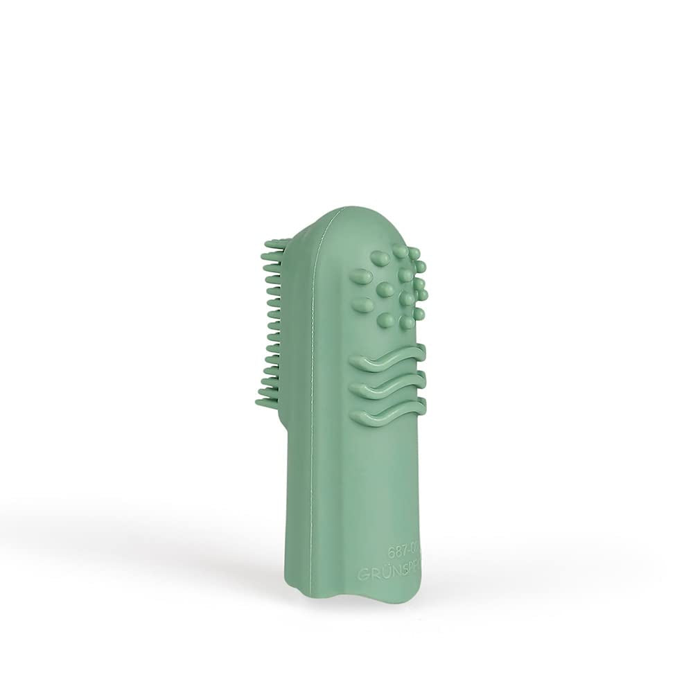 Anneau de dentition en caoutchouc naturel biologique pour bébé, gomme de massage, sans BPA, souple, favorise la motricité fine, conception de dinosaure (639-V1), brosse à dents en caoutchouc naturel