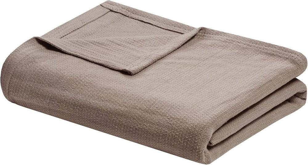 Madison Park Freshspun Wicker Couverture en coton pour lits jumeaux Gris et couvertures Madison Park Kaki Twin