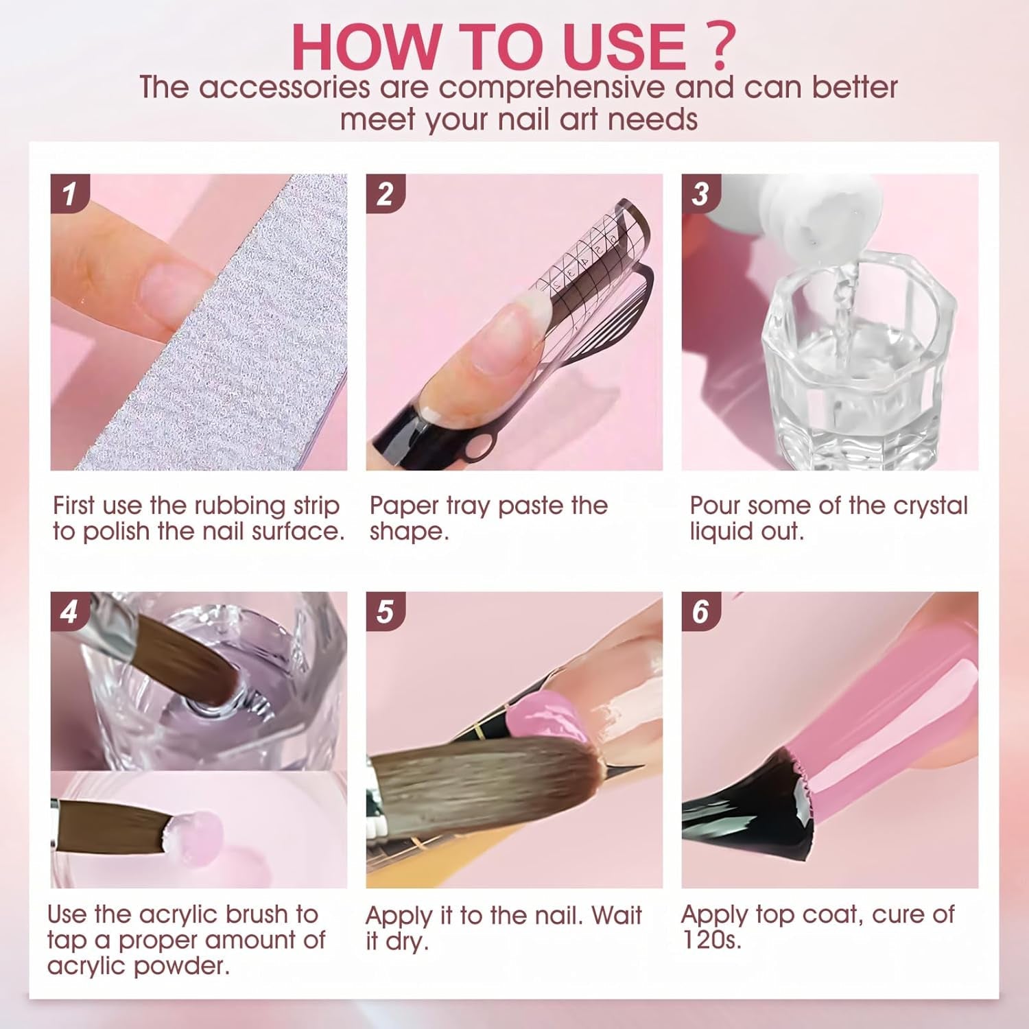 Solution de lissage Polygel, kit de solution de glissement Polygel, solution de lissage 75 ml, comprend 5 pinces à ongles, 3 brosses à ongles, 1 tasse en cristal, 100 feuilles de nettoyage