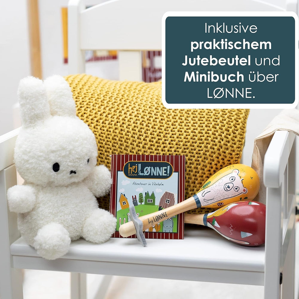 HEJ LØNNE lot de 2 cloches en bois - Maracas pour enfants - instrument de musique en bois pour favoriser la motricité, la coordination et le comportement social - cloche en bois pour enfants - jouet pour enfants Jouets Bebe Naty Shop