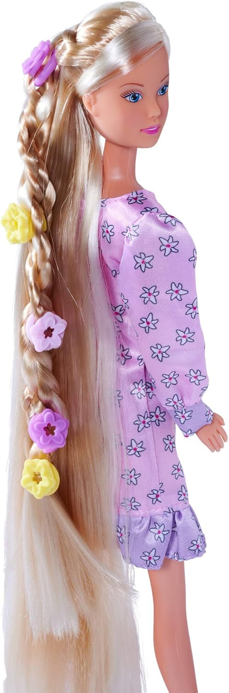 Simba 105733640 - Steffi Love Flower Hair, poupée aux cheveux extra longs, comprend 6 pinces, accessoire de tresse et peigne, 29 cm, à partir de 3 ans