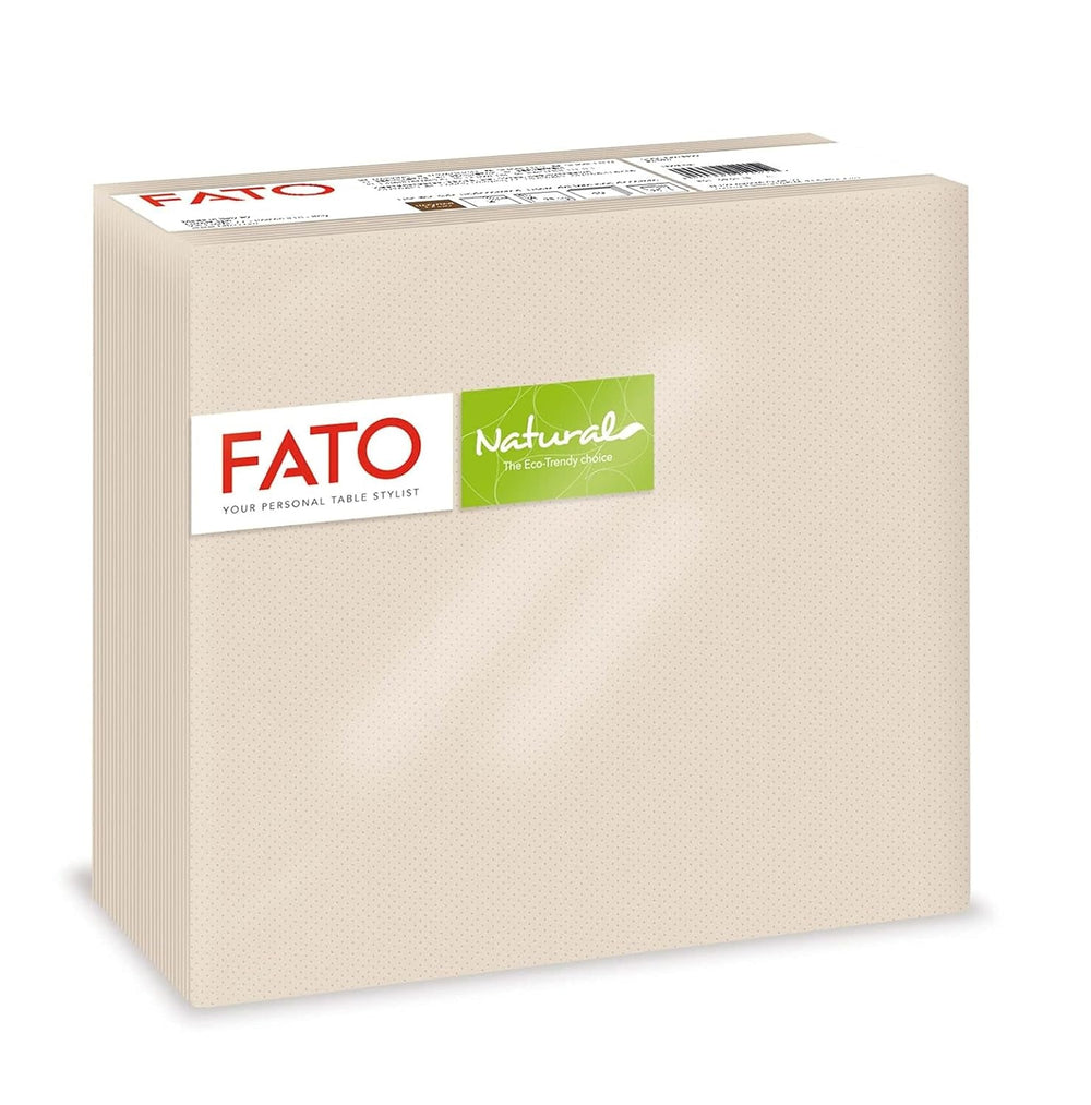 Fato - Serviettes en papier jetables naturelles à 4 plis, respectueuses de l'environnement, paquet de 40, taille 38 x 38, 2 épaisseurs, papier 100 % recyclé