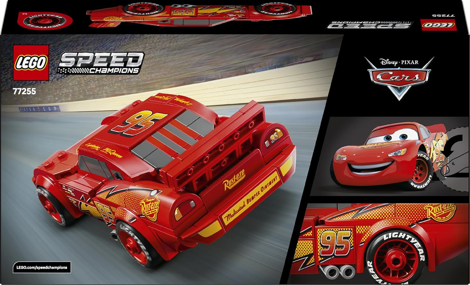LEGO Speed Champions | Lightning McQueen - Spielzeug zu Cars von Disney Pixar - DIY Deko für Kinderzimmer - Auto Spielset - Kreatives Geschenk für Mädchen, Jungen und Autofans ab 9 Jahren - 77255