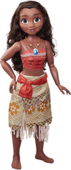 Disney Princess Vaiana, grande poupée de jeu de Jakks Pacific de 80 cm, jolie poupée, avec une brosse à la main dans ses serrures bien fermées, pour un vêtement inspiré du film, porte-clés avec crochets