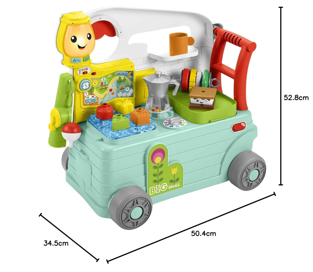 Fisher-Price - Laugh and Learn Camper 3-en-1 Jouet à pousser pour bébé et centre d'activités musicales Jouet pour bébé 9-36 mois HCK51 Jouets pour bébé Naty Shop