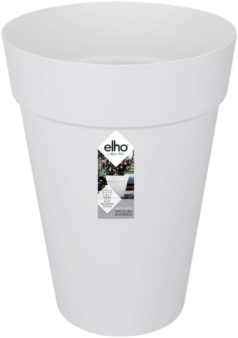elho Loft Urban Round Tall 35 - Ghiveci de flori pentru exterior - Ø 33,5 x H 45,3 cm - Alb/Alb