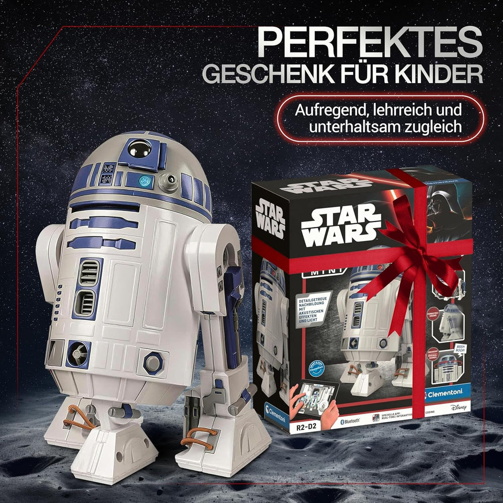 Clementoni Star Wars R2-D2 Roboter - Bausatz mit über 50 Teilen für Kinder ab 8 Jahren - Inkl. App zur Programmierung - Lernspielzeug mit Mint-Ansatz - 59457