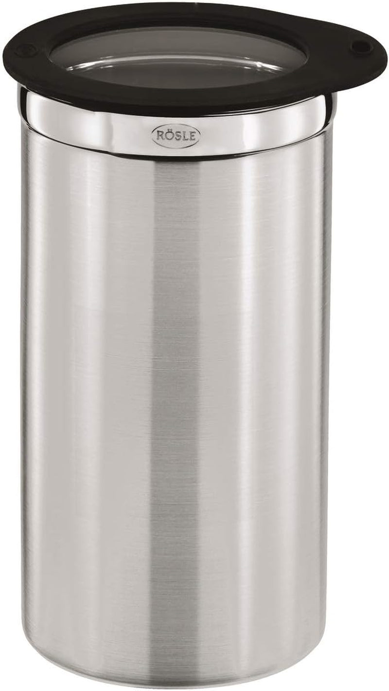 Boîte à café RÖSLE avec couvercle, acier inoxydable 18/10, 10 cm & doseur à café, cuillère à café de haute qualité pour un dosage facile du café moulu, acier inoxydable 18/10, 17 x 3,7 x 2,7 cm, argent Boîtes de conservation Naty Shop