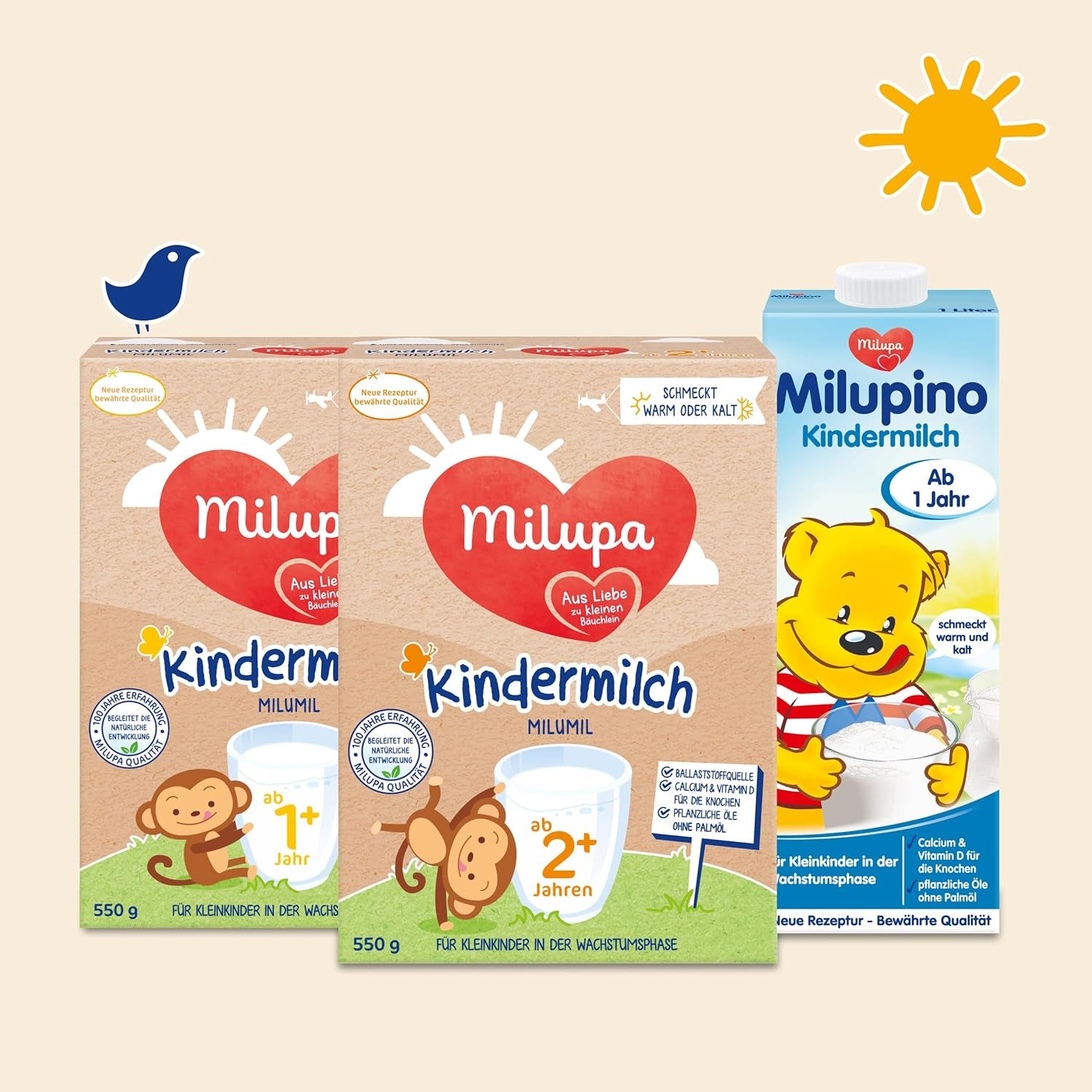 Milupa Milumil Lait de croissance 2+ - Dès 1 an - Pour les petits enfants en phase de croissance - 5 x 550 g